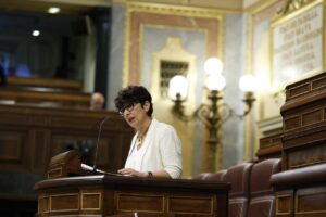 La portavoz del PNV, Maribel Vaquero, en el pleno. (Foto: Congreso)