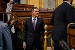 El presidente del Gobierno, Pedro Sánchez, ante el pleno del Congreso. (Foto: PSOE/Eugenia Morago)