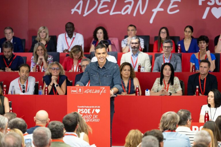 El secretario general del PSOE y presidente del Gobierno, Pedro Sánchez, en el Comité Federal del PSOE. (Foto: PSOE/Eugenia Morago)