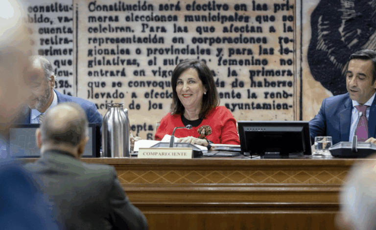 La ministra de Defensa, Margarita Robles, durante la comparecencia ante la Comisión de Defensa, en el Senado (Foto: Alberto Ortega - Europa Press)