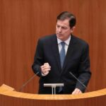 El presidente de Castilla y León, Alfonso Fernández Mañueco, en su comparecencia en las Cortes autonómicas. (Foto: Junta de Castilla y León)