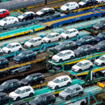 Los trenes para el transporte de automóviles estacionados en la ciudad de Bremen (Foto: Sina Schuldt/dpa)