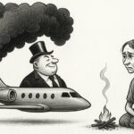 Ilustraci&oacute;n que muestra la desigualdad entre ricos y pobres en emisiones de CO₂.