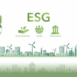 Ilustración sobre ESG con energías renovables y sostenibilidad