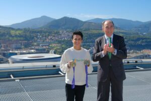 Ignacio Galán y María Pérez celebran sus logros en Torre Iberdrola.
