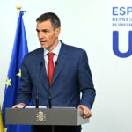 El presidente del Gobierno, Pedro Sánchez, en la rueda de prensa tras la reunión del Consejo Europeo, en Bruselas. (Foto: Pool Moncloa/Borja Puig de la Bellacasa y Pool UE)
