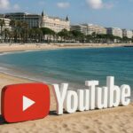 Logo de YouTube en la playa de Cannes durante Mipcom