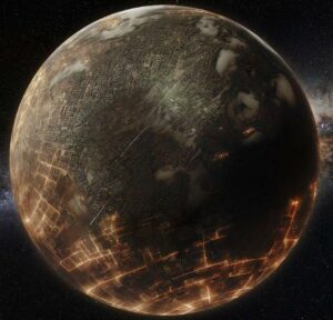 Una civilización tecnológica avanzada (representada aquí por una ecumenópolis, una ciudad de escala planetaria) podría contaminar su mundo como lo hemos hecho nosotros (Foto: Pablo Carlos Budassi / Wikimedia Commons)