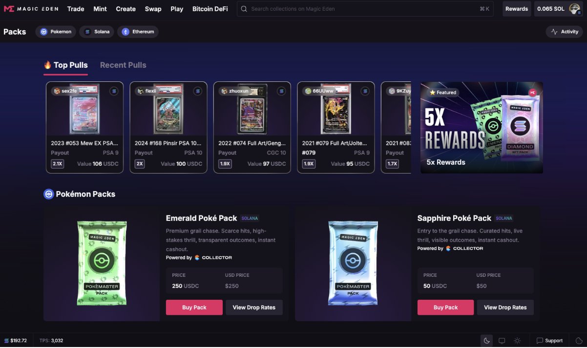 Imagen de un NFT de Pokémon en una plataforma de intercambio