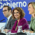 María Jesús Montero junto a Carlos Cuerpo, Pilar Alegría y Ángel Víctor Torres tras la reunión del Consejo de Ministros. (Foto: Hacienda)