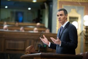 El presidente del Gobierno, Pedro Sánchez, en el pleno del Congreso. (Foto:Congreso)