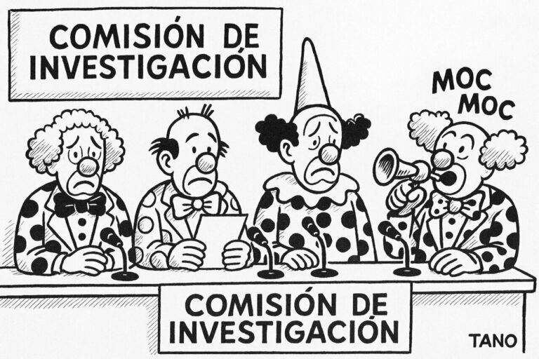 Viñeta humorística sobre comisiones de investigación en España