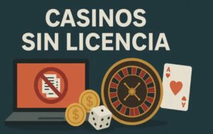 Ilustraci&oacute;n de casinos sin licencia con elementos de juego