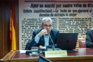 Santos Cerd&aacute;n en la comisi&oacute;n de Investigaci&oacute;n sobre el &lsquo;caso Koldo&rsquo;. (Foto: Senado)