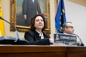 Teresa Peramato, candidata del Gobierno para ocupar la Fiscalía General del Estado, en la Comisión de Justicia. (Foto: Congreso)