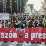 La manifestaci&oacute;n 'Maz&oacute;n a pres&oacute;' celebrada en Benet&uacute;sser (Valencia) (Foto: Jorge Gil / Europa Press)