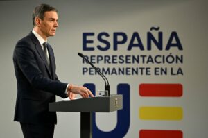 El presidente del Gobierno, Pedro S&aacute;nchez, en una comparecencia tras la reuni&oacute;n informal del Consejo Europeo. (Foto: Pool Moncloa/Borja Puig de la Bellacasa)