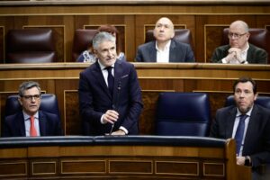El ministro del Interior, Fernando Grande Marlaska, durante la sesi&oacute;n de control al Gobierno. (Foto: Congreso)