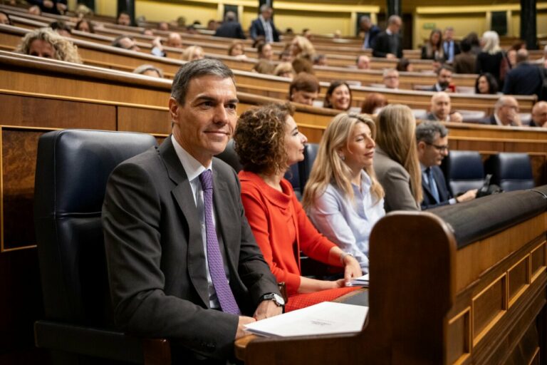 El presidente del Gobierno, Pedro S&aacute;nchez, en la sesi&oacute;n de control de este mi&eacute;rcoles en el Congreso. (Foto: PSOE)
