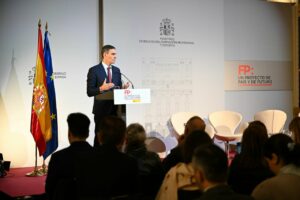 El presidente del Gobierno, Pedro S&aacute;nchez, en la clausura de la jornada &lsquo;FP: Un proyecto de pa&iacute;s y de futuro&rsquo;, celebrado en el Ministerio de Educaci&oacute;n, Formaci&oacute;n Profesional y Deportes. (Foto: Pool Moncloa / Borja Puig de la Bellacasa)