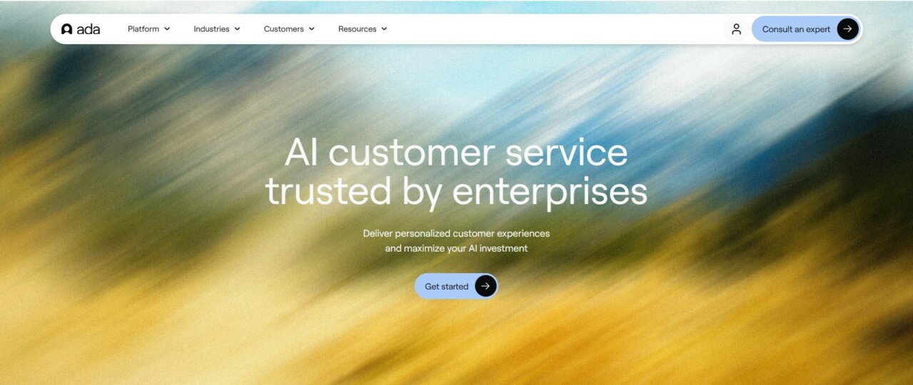 Interfaz de la plataforma Ada para atenci&oacute;n al cliente con IA