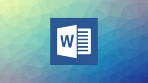 Logo de Microsoft Word sobre un fondo colorido