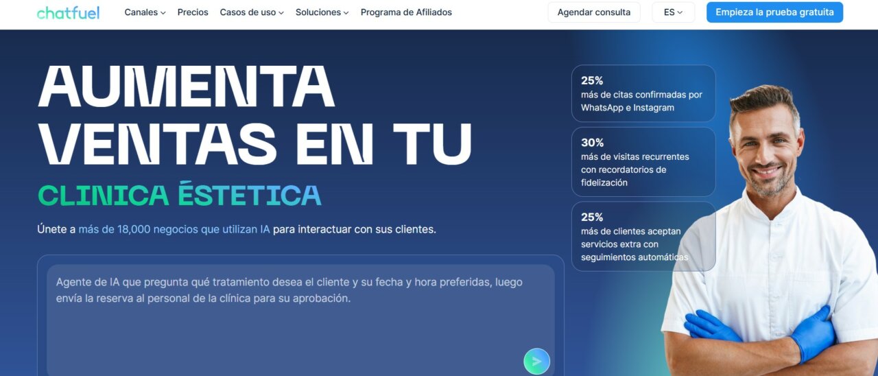 Interfaz de Chatfuel para crear un bot en WhatsApp