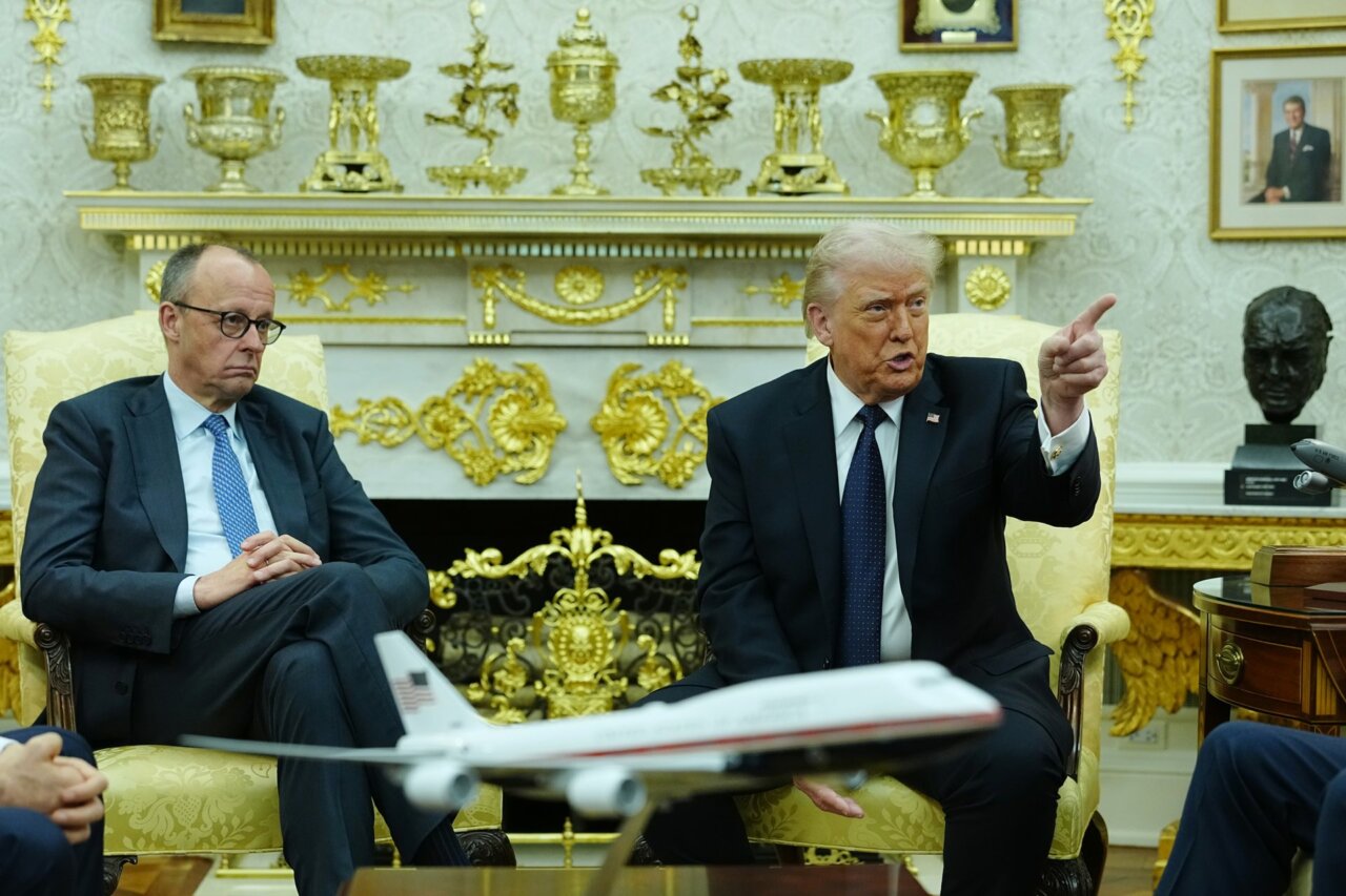 El presidente de EEUU, Donald Trump, junto al canciller alem&aacute;n Friedrich Merz en la Casa Blanca. (Foto: Kay Nietfeld / dpa /Europa Press)