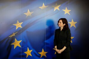 La presidenta de la Comunidad de Madrid, Isabel D&iacute;az Ayuso, en su viaje institucional a Bruselas. (Foto: Comunidad de Madrid)