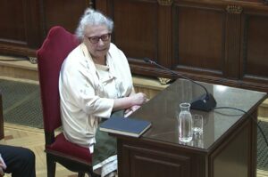 La empresaria Carmen Pano durante su declaraci&oacute;n como testigo en el juicio de las mascarillas en el Tribunal Supremo. (Foto: Tribunal Supremo / Europa Press)