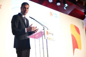 El presidente del Gobierno, Pedro S&aacute;nchez, en la segunda edici&oacute;n del foro internacional &lsquo;Invest in Spain Summit&rsquo;. (Foto: Pool Moncloa / Borja Puig de la Bellacasa)