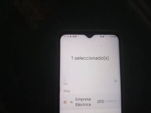 Pantalla de WhatsApp mostrando una llamada seleccionada