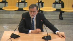 El expresidente del Gobierno Mariano Rajoy durante su declaraci&oacute;n como testigo en el juicio sobre la Operaci&oacute;n Kitchen en la Audiencia Nacional.