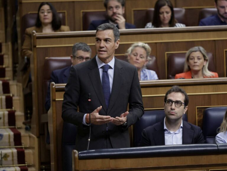 El presidente del Gobierno, Pedro S&aacute;nchez, en la sesi&oacute;n de control del Congreso de los Diputados. (Foto: Congreso)