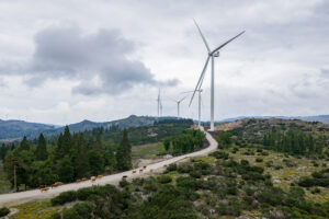 Vista del proyecto e&oacute;lico de Iberdrola en el Complejo del T&acirc;mega con aerogeneradores