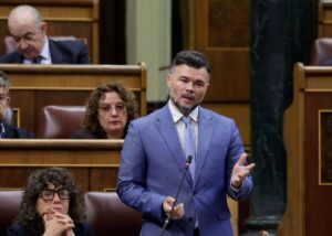 El portavoz de ERC en el Congreso, Gabriel Rufi&aacute;n, en la sesi&oacute;n de control al Gobierno. (Foto: Congreso)